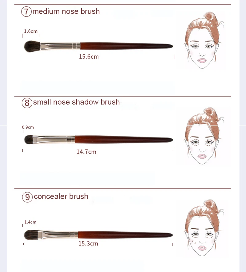beauty makeup brushes size 3